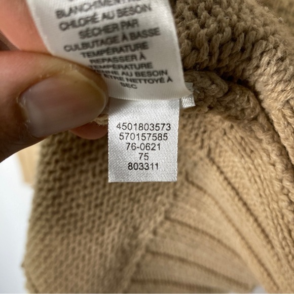 White House Black Market Women's Tan Knit Cowl Neck Sweater Size Medium - Picture 8 of 9